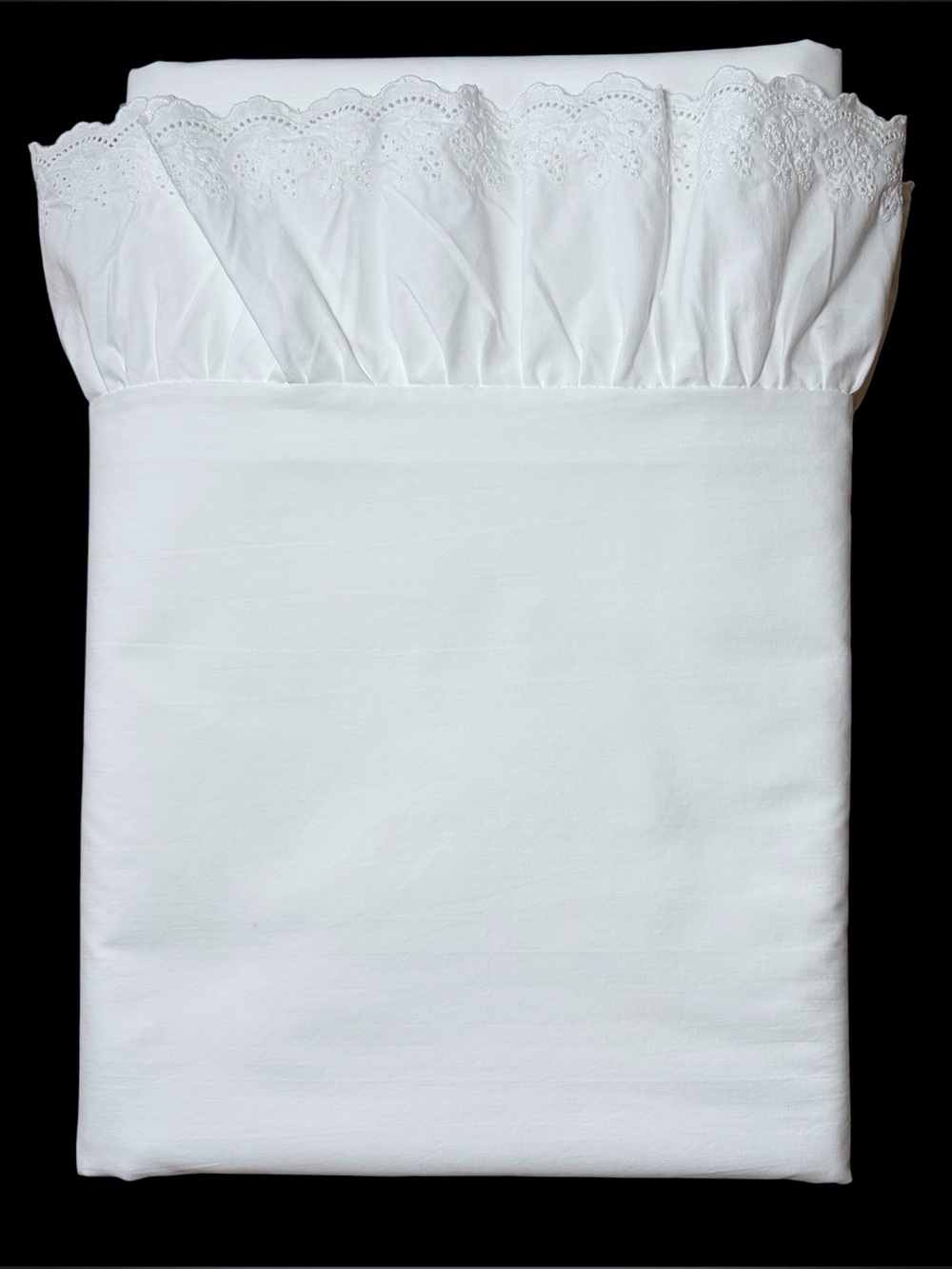 Vintage Ralph Lauren BROMLEY White Ruffled Full Flat Sheet *see description*